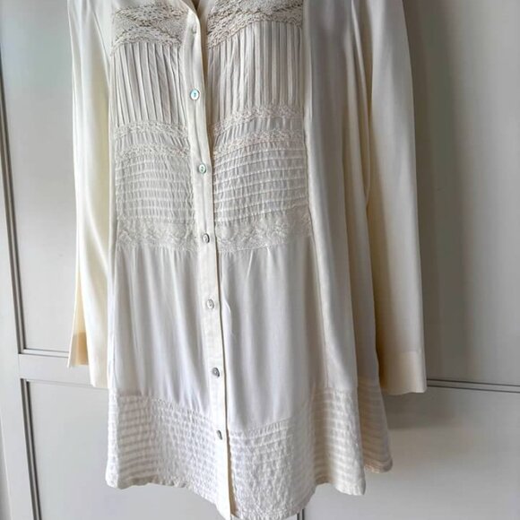 Soft Surroundings Sydney Ivory Pleated Tunic Top-NEW- SZ PM & PXL New in Package - Picture 2 of 4